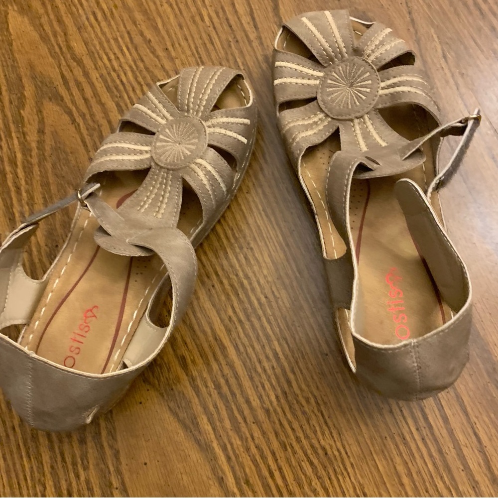 Lostis Tan Leather Sandals. Size 38 Euro - Picture 10 of 10